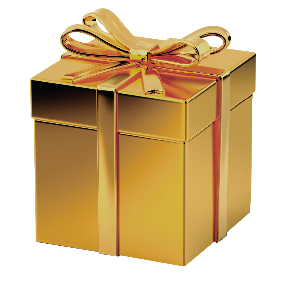 gold gift box transparent image 5